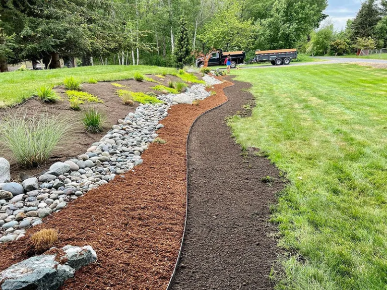 landscape company working on lawn